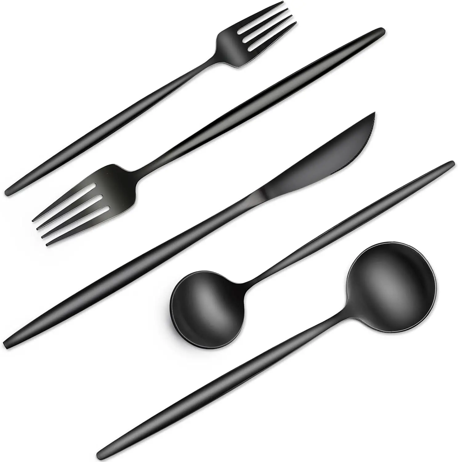 

40 Pieces Black Silverware Set,Stainless Steel Flatware Set Service for 8,Tableware Cutlery Set,Utensils for Home,Restaurant,hot