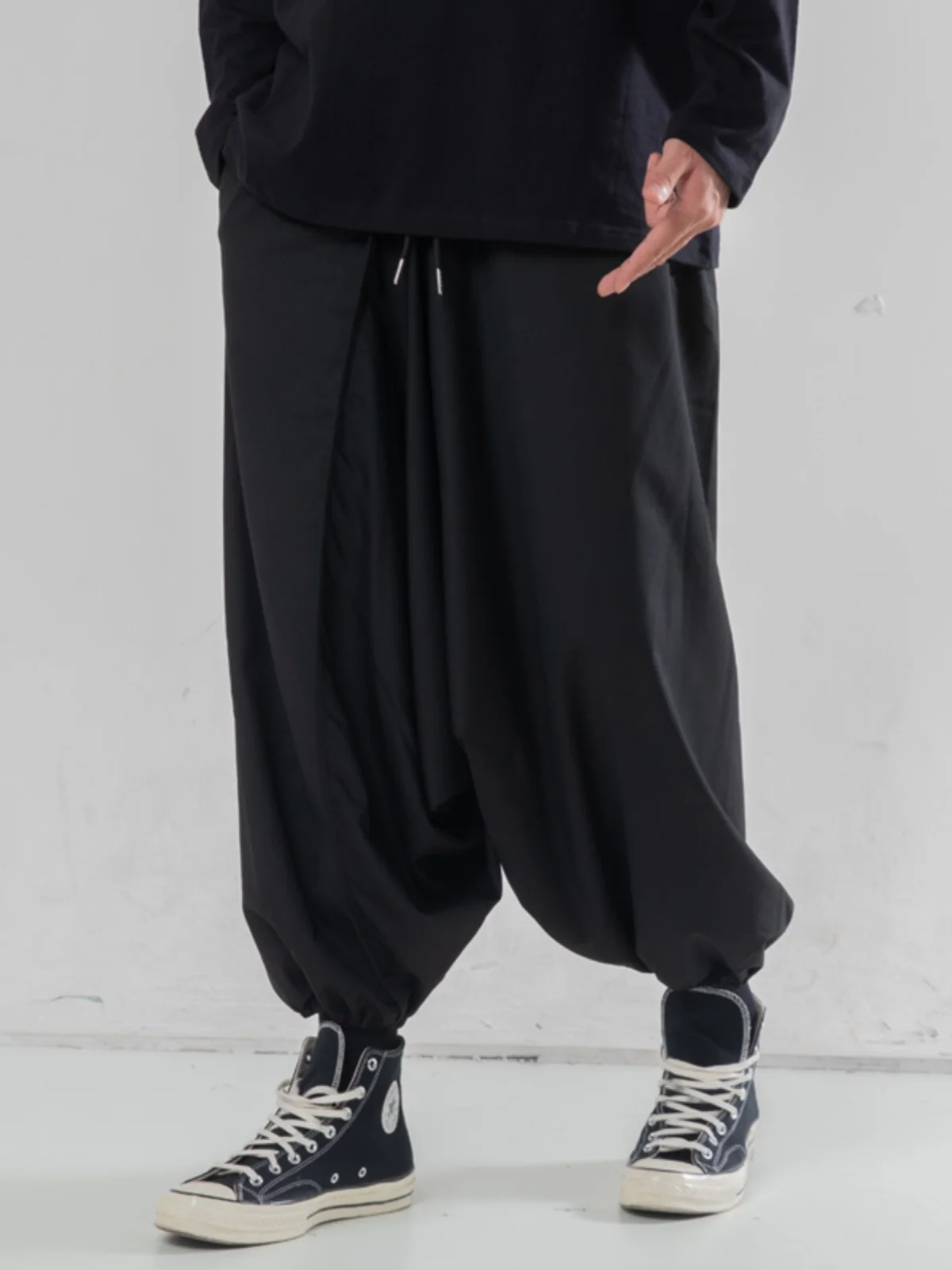 Xia Youjie Pants Yamamoto Style Casual Men's Ninth Saggy Dark Wide-Leg Ankle Banded