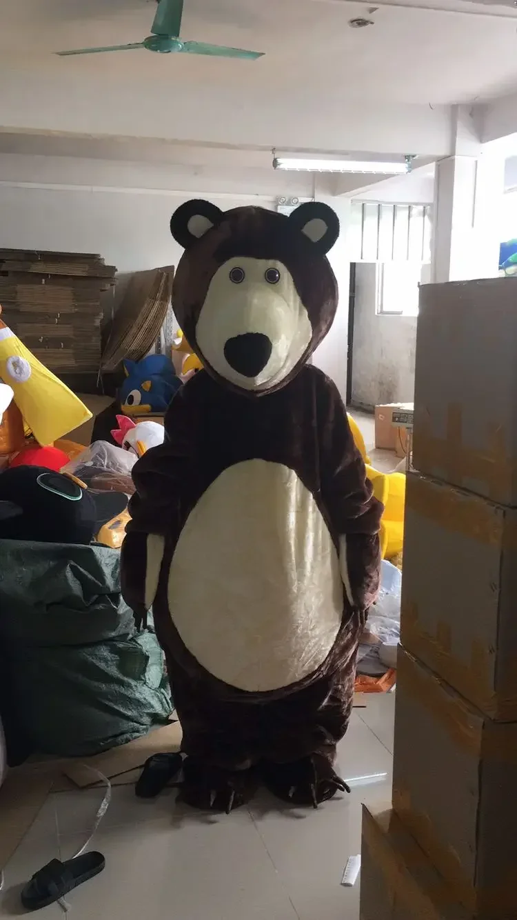 TML disfraz de Mascota de oso para Cosplay, disfraz de personaje de dibujos animados Ursa Grizzly, disfraz publicitario para fiesta, Carnaval de animales