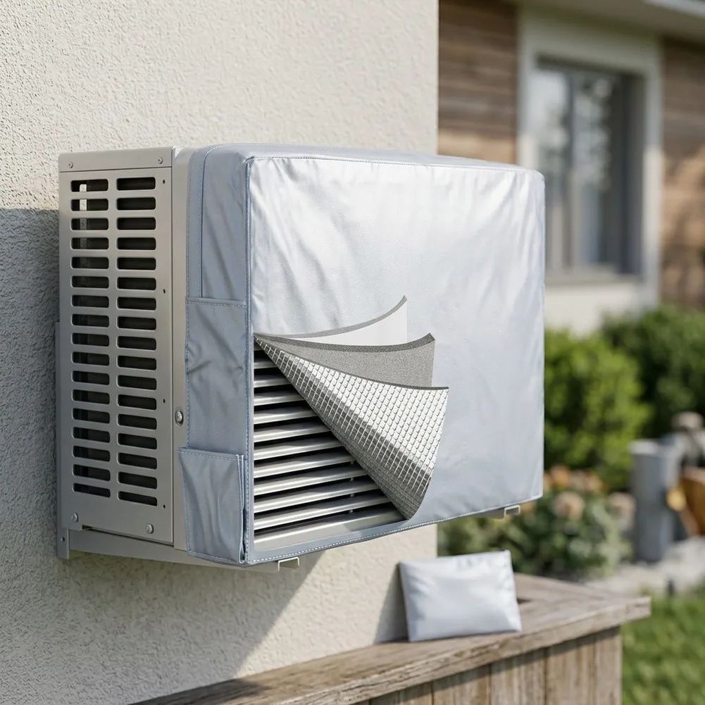 Insulated AC Cover W/ Pockets | Draft Blocker, Waterproof & For Washable -Exhaust Hose Vent Cover Waterproof Heat Insulation