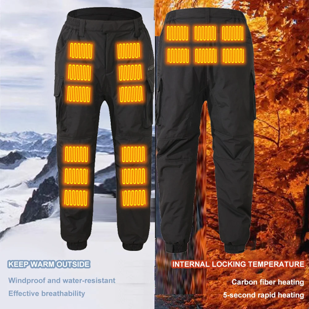 Winter outdoor sports warm pants men women electric heating USB charging heating clothing plus velvet thick casual Heated pants