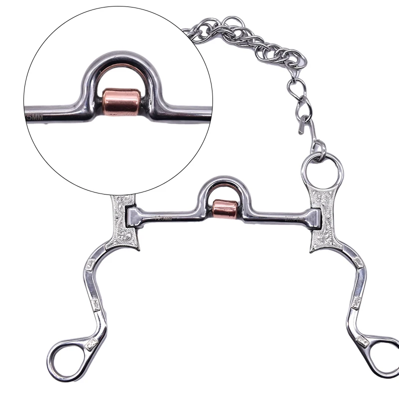 5 ''Duurzaam Rvs Paard Bit Met Kinketting En Haken Trens Paardrijden Accessoires