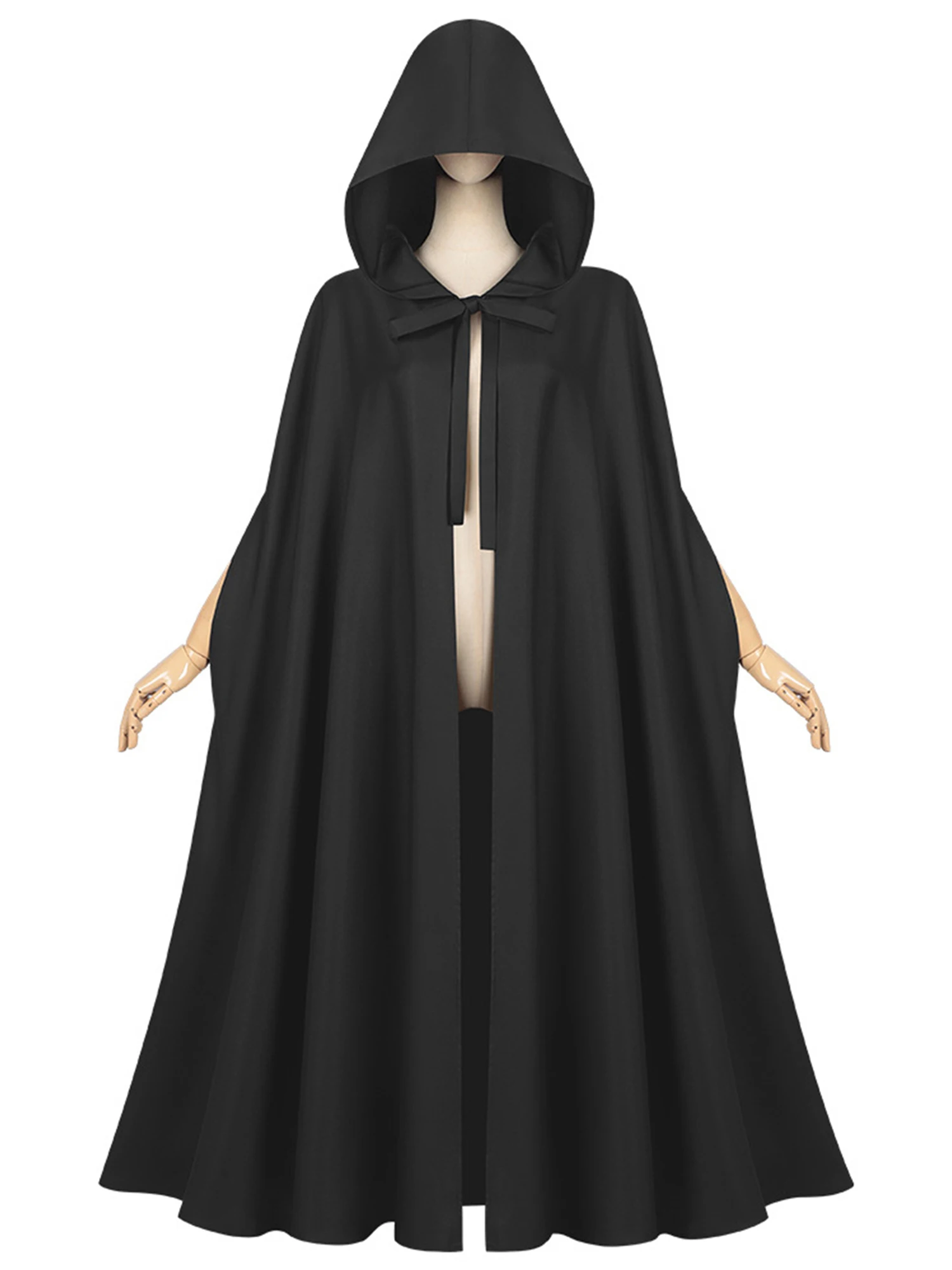 Adults Unisex Hooded Cape Cloak Renaissance Knight Wizard Robe for Halloween Cosplay Theme Party Medieval Fantasy 3