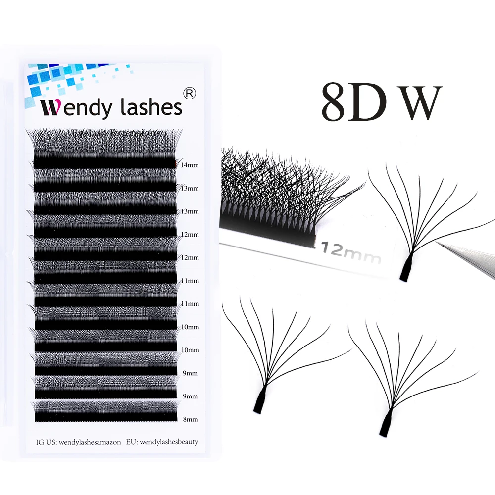 Wendy Lashes 8D/6D/5DW Shape EyeLashes 12 Rows 0.07 Curl C/D High Quality Fake Eyelash Supplies Natural And Soft