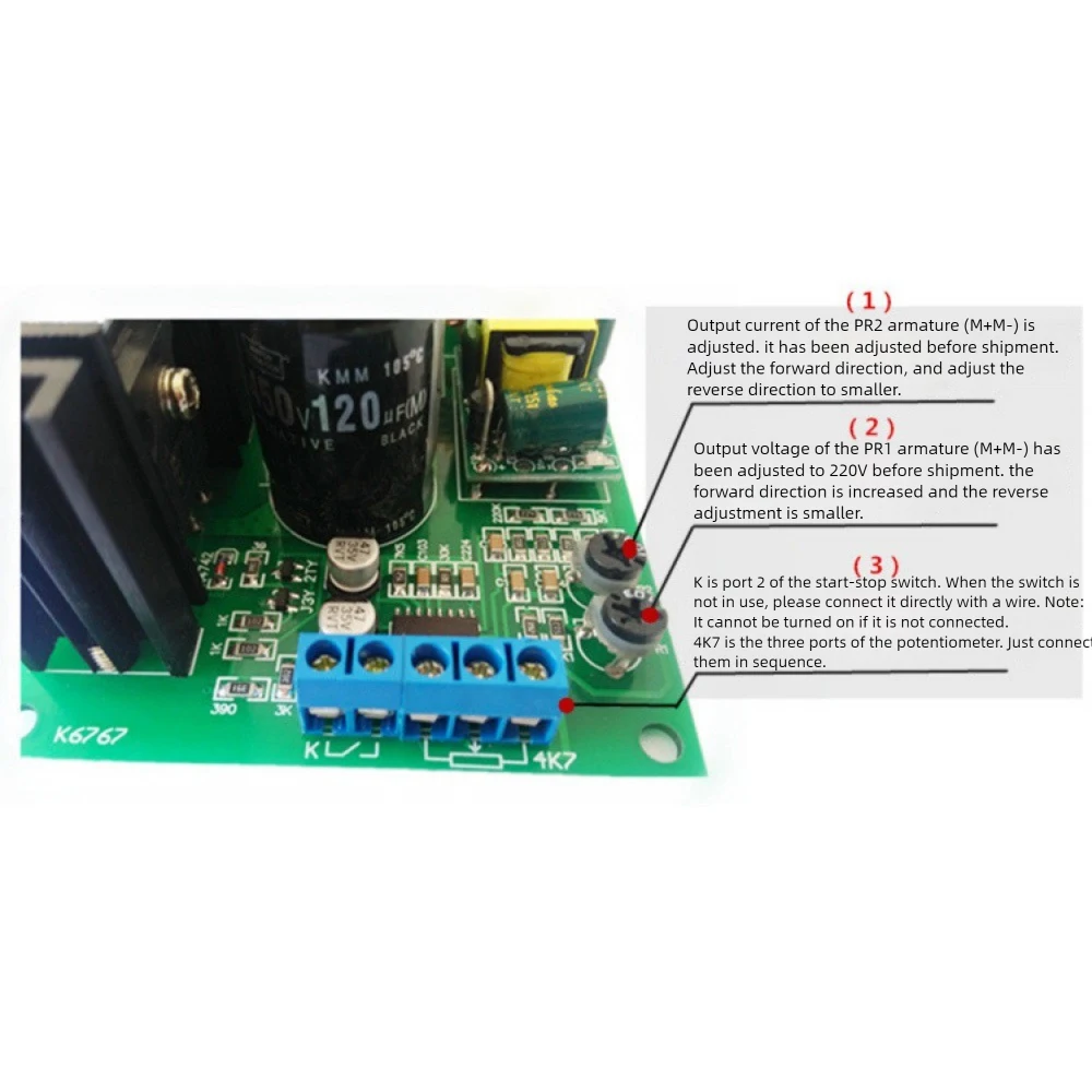 

PWM DC Motor Drive Module 800W AC80-2650V Input for 2 Wire Permanent Magnet Motor 4 Wire Excitation Motor Drive Controller Board