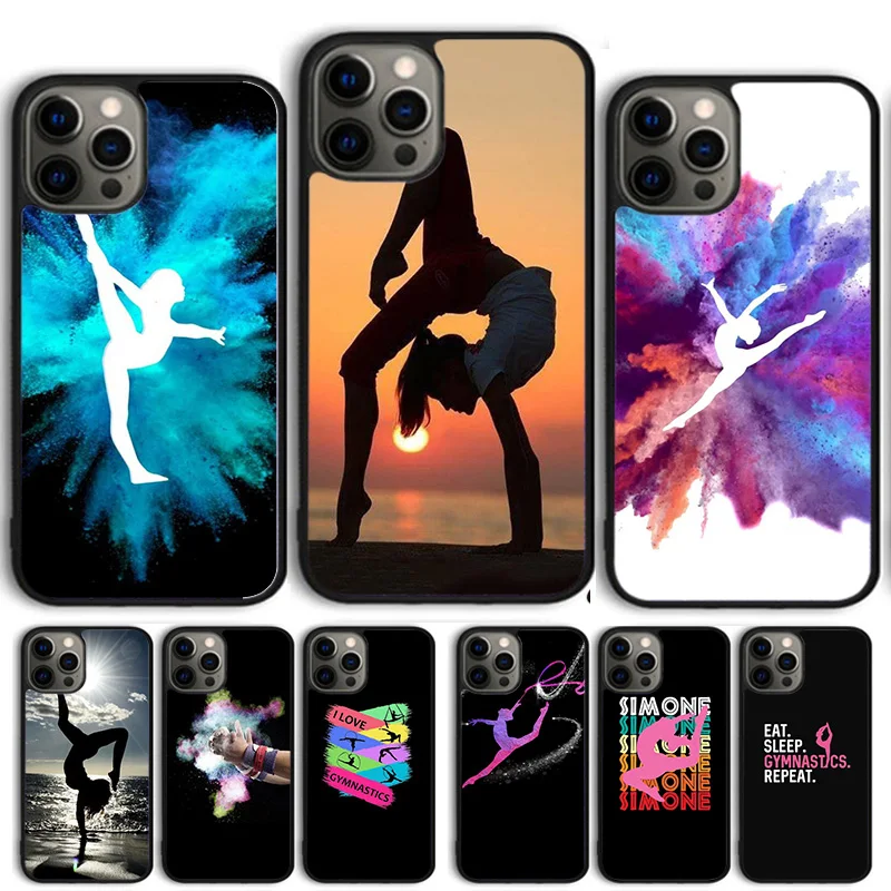 Love Gymnastics silhouette sports Phone Case Cover For iPhone 15 16 14 13 12 Pro Max mini 11 Pro Max XS XR Plus Coque