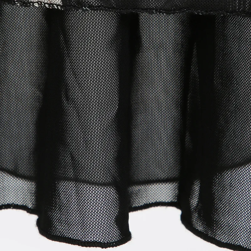 Goth Dark Y2K Aestheics Double Layer Mesh A-line Skirt Women Fashion Florals Print Slim Skirts Fairy Streetwear Gothic Bottoms