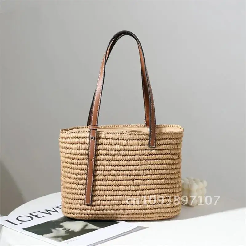 

2021 New Hand-made Straw Fashion Handbag One-shoulder Bag Square Rattan All-match Bag for Women Bag Shopping IL00609