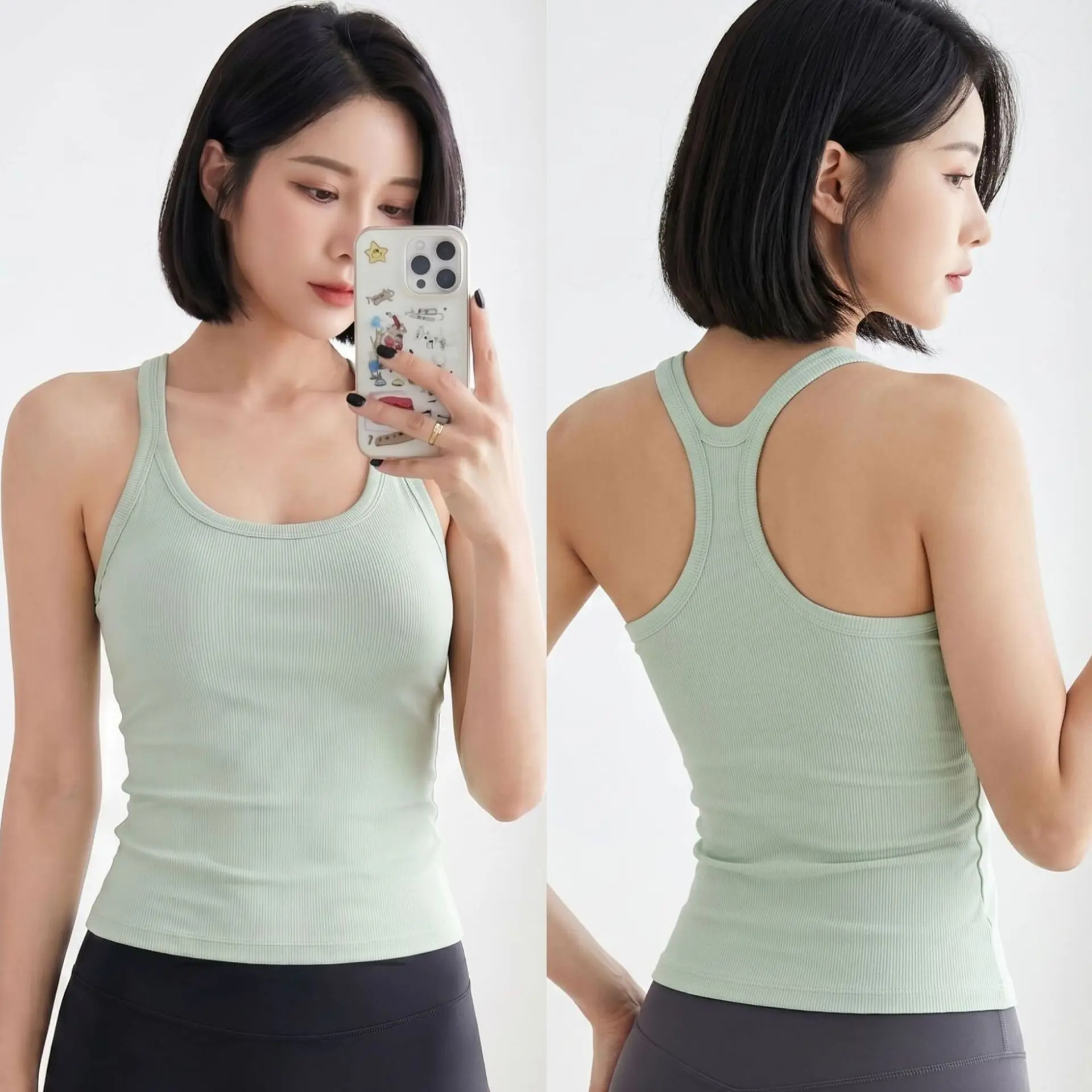 Sports Vest Anti-shock Quick-drying Running Underwear with Chest Pad Fitness Girl Stretch I-shaped Suspender Yoga Bras Clothing