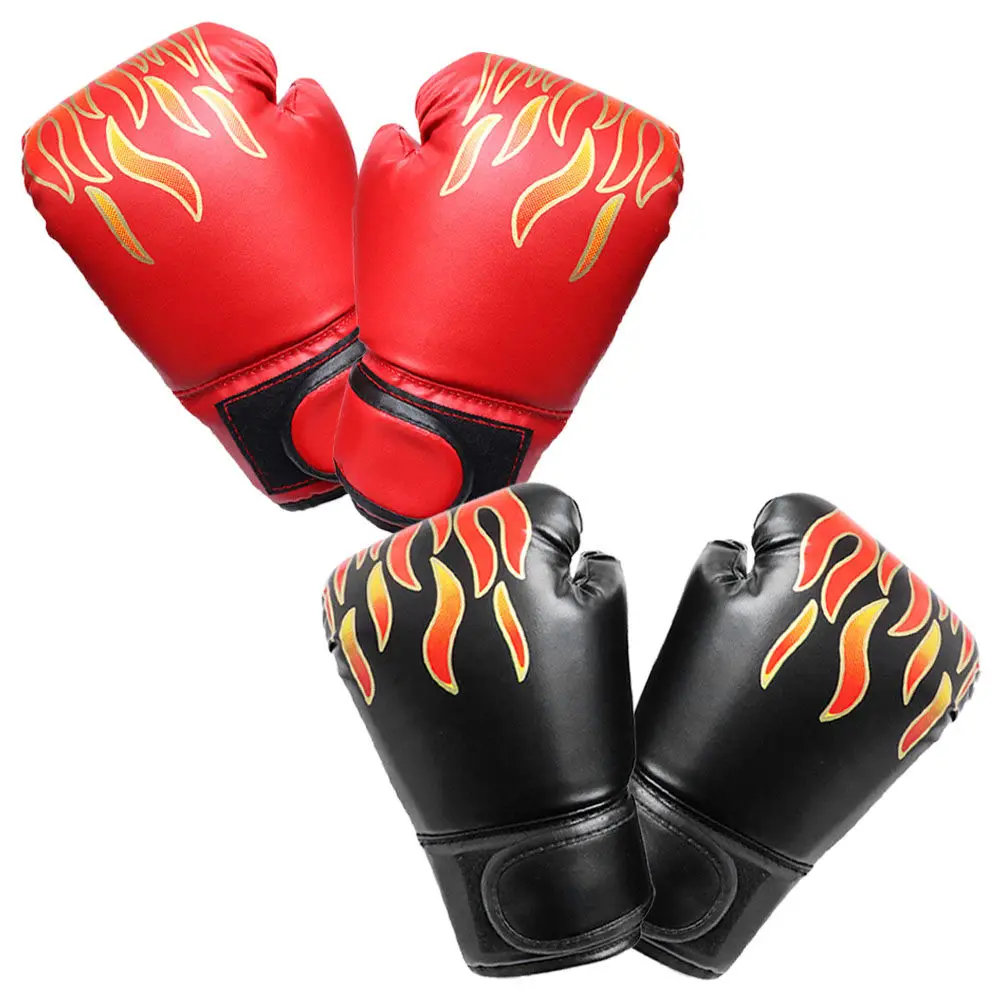 

2Pairs Boxing Gloves PU Sparring Gloves with Wide Wrist Wrap Shock Absorbing Padding for Training