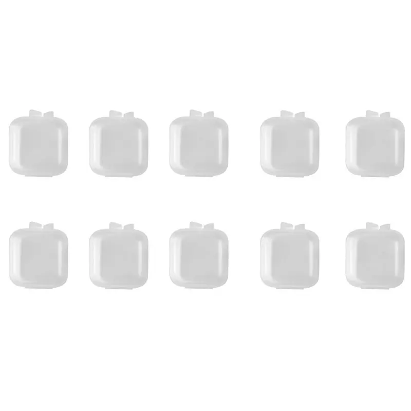 10pcs Small Boxes Square Transparent Earrings Plastic Box Jewelry Storage Case