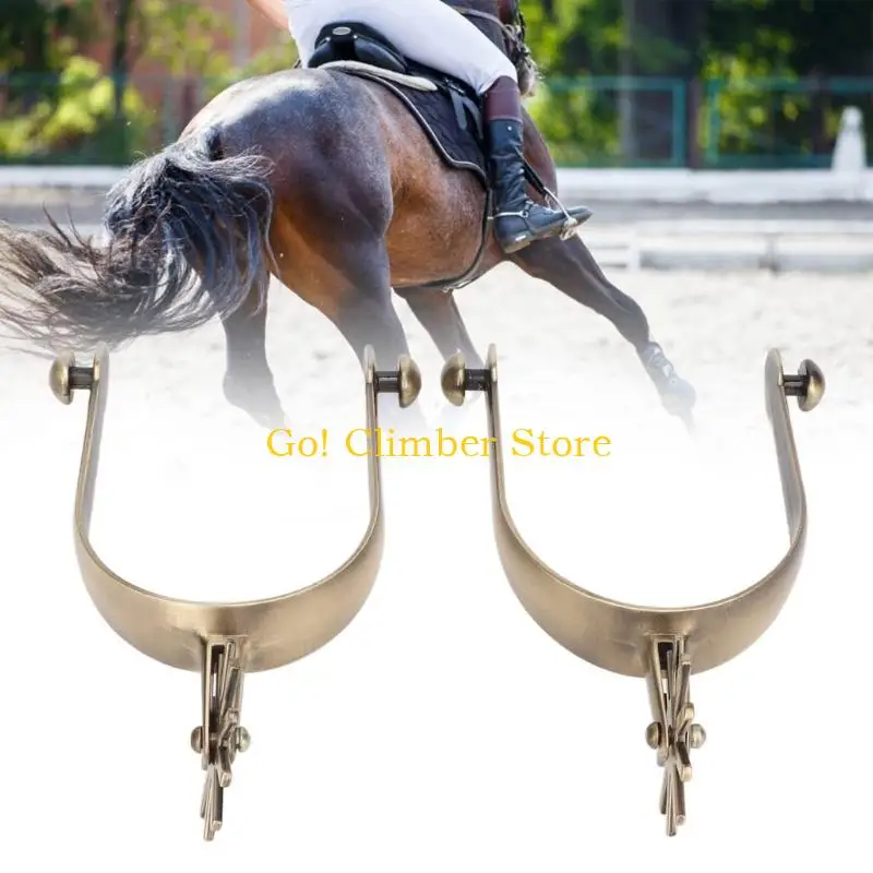 Q84C Zinc Alloy Horse Boot Spur with Gears Competition Equipments for Men Women