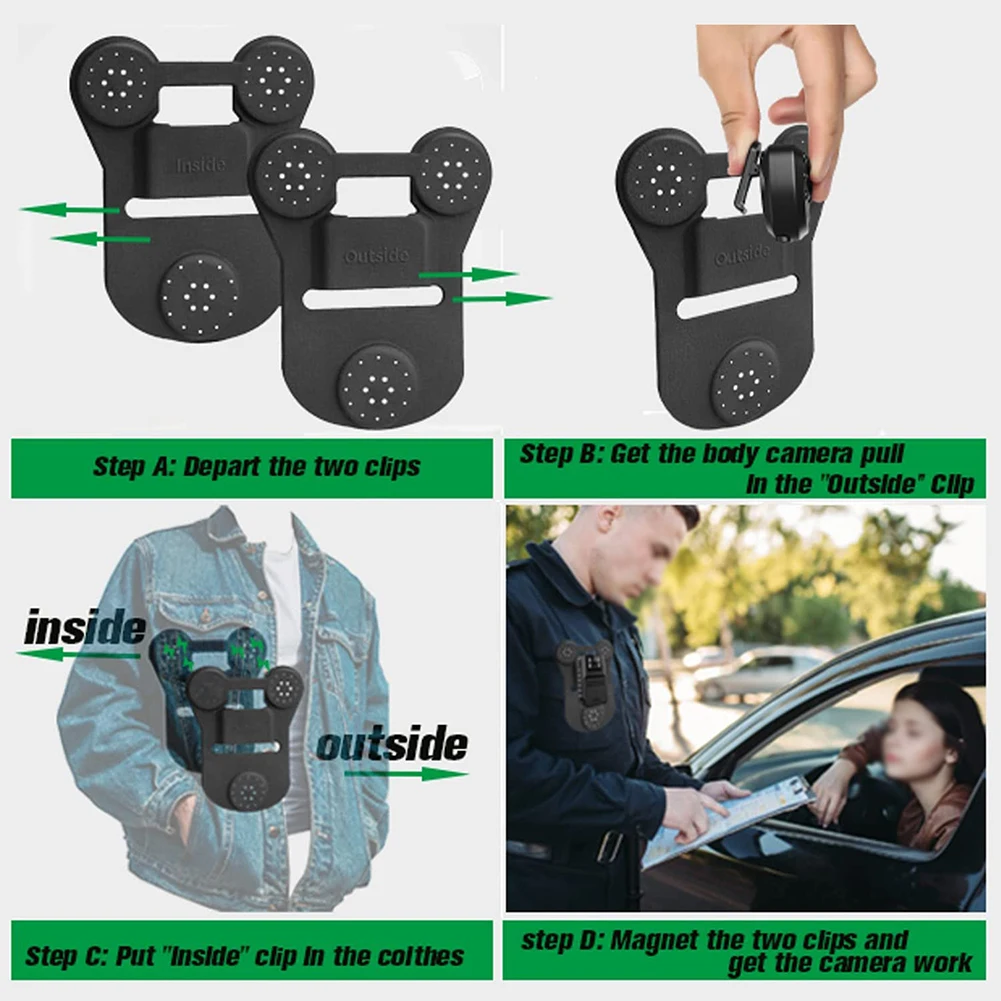 Mini Body Camera Magnet Mount, Universal Magnetic, Sucção forte, Clipe traseiro, Cam Holder para N9, N9B, Clips Wearable