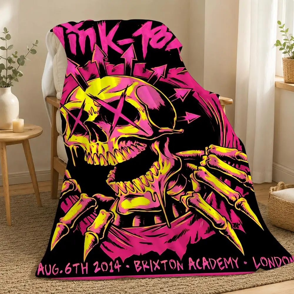 

Blink 182 Band Throw 240g flannel blanket, suitable for sofas, beds, offices, exquisite gift blankets