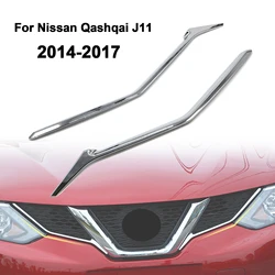 Fit For Nissan Qashqai 2014 2015 2016 2017 Chrome Front Mesh Grille Grill Head Light Cover Trim Insert Styling Molding Garnish