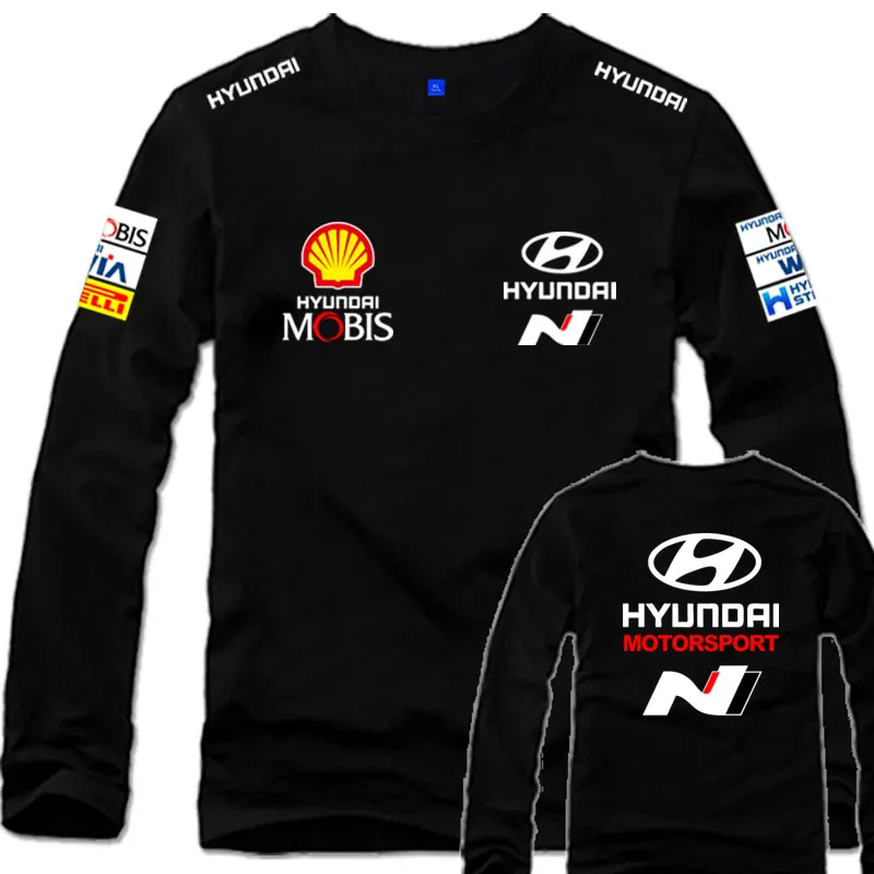 Huyndai Modern Car Team WRC Racing Team Uniform N High Performance Department Pure Cotton Long sleeve Men's Casual T-shirt