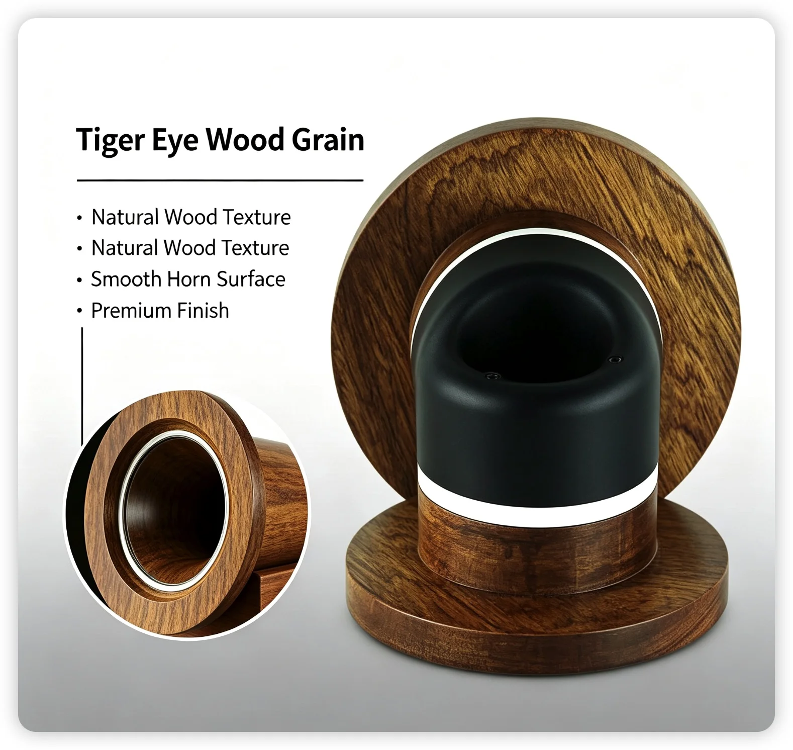 Solid Wood Horn HIFI Super Tweeter Driver Unit Tiger Eye Grain Treble Speaker for Home Audio System