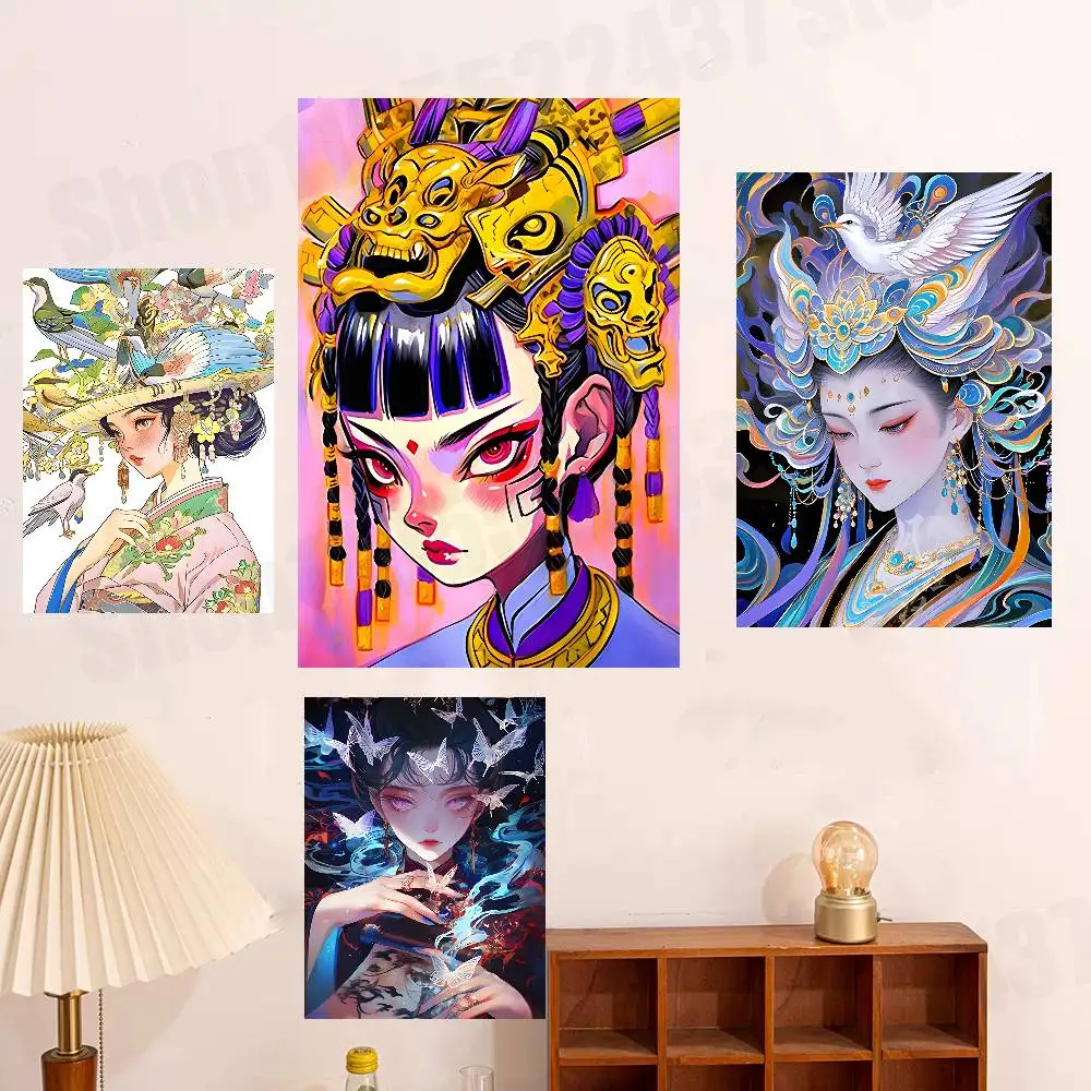 

Fantasy Illustration Aesthetics Vintage Retro Poster Sticker Classic Art Painting for Home Bedroom Cafe Office Wall Decor