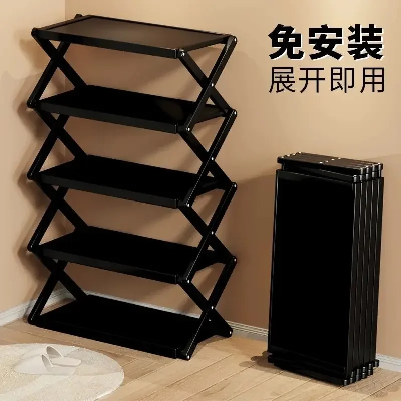 Foldable Shoe Rack Household Installation-free Rental Room Nanzhu Shoe Cabinet Dormitory Simple Dust-proof Storage Rack