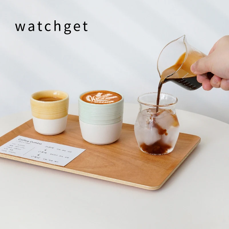 watchget Coffee Cup 150ml mini Glass Coffee Cup Coffee Pour Over Cup Heat Resistant Tea Milk Cup Barista Tool Coffee Accessories