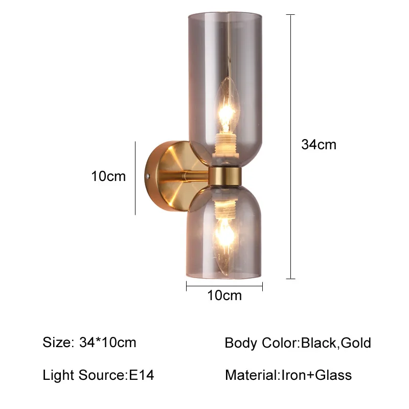 Nordic Creative LED Luxury Wall Lamp Living Room Glass Fashion Modern Minimalist Bedside Wall Light Bedroom Fixtures Lighting