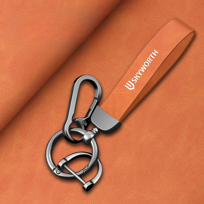 High-Grade Leather Zinc Alloy Keychain Car Sport Key Ring With Horseshoe Buckle For Skyworth EV6 Skywell ET5 Skywell HT-i Auto