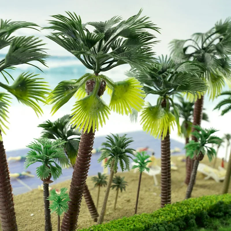 5 個の新しいプラスチックココヤシの木ミニチュア植木鉢盆栽クラフトキット DIY 装飾砂テーブルクリエイティブ趣味