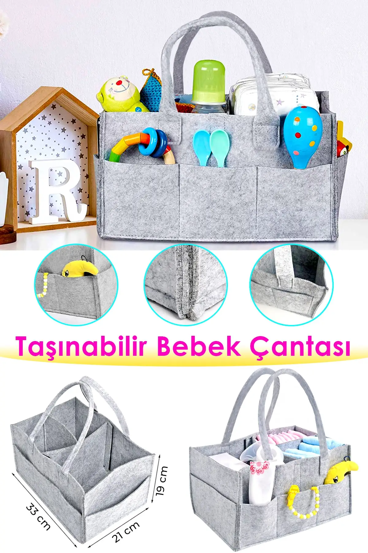 Portable Baby Bag Baby Diaper Goods Organizer Purse