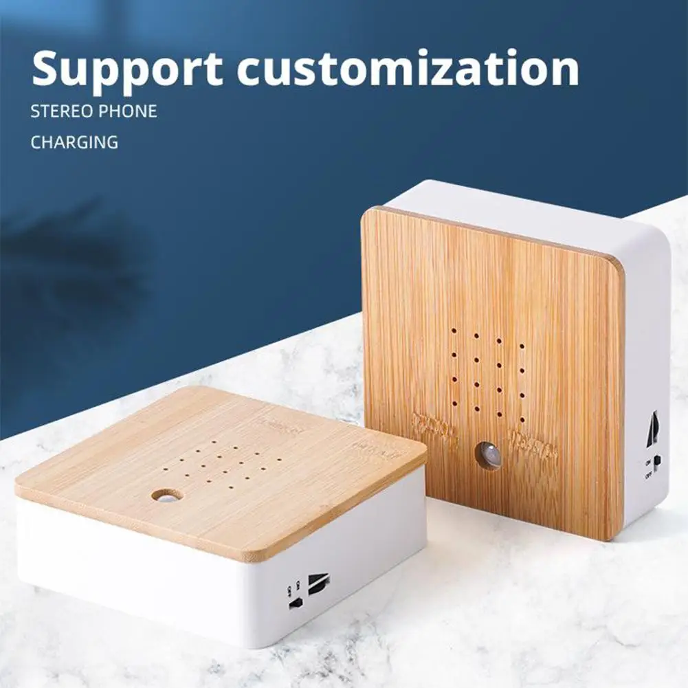 나무 Birdybox Sunbeam 현대 자연 사운드 박스 편안한 쾌활한 새 콘서트 모션 센서 사운드 휴식 도구 사용자 정의 가능