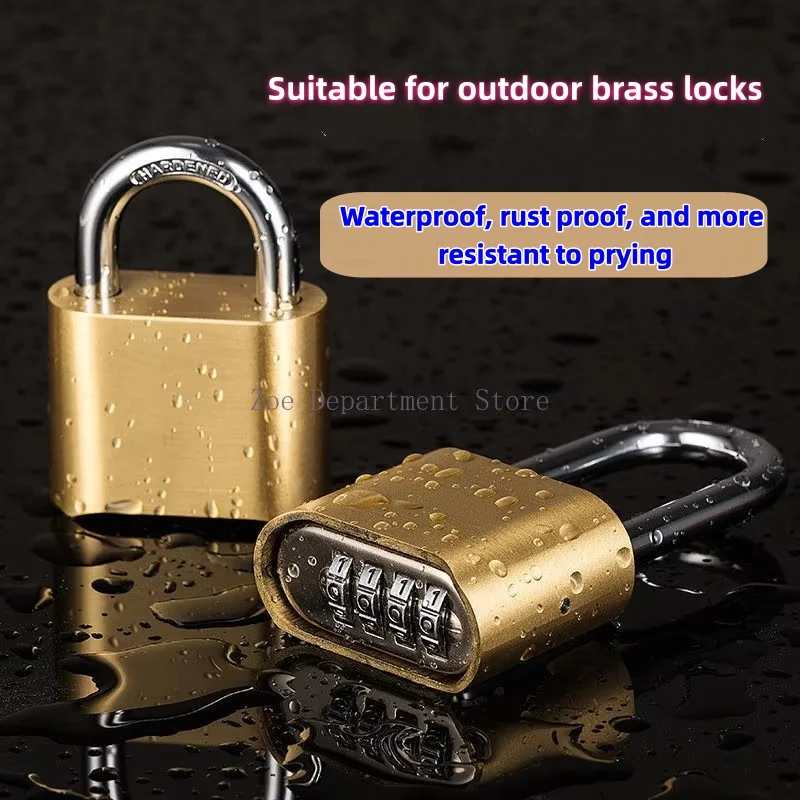 Four-Digit Number Combination Padlock Waterproof Lock For Garage Closet Door Security Safety Lock Code Keyed Anti-thieft Lock