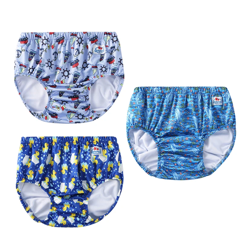 Fraldas impermeáveis para jovens adultos, roupa interior para piscina, calças de fralda adolescente, meninas e meninos, 3 peças