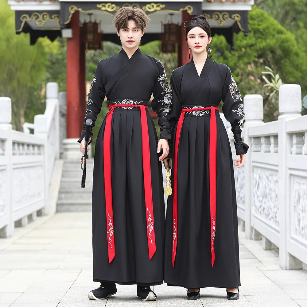 

Traditional Hanfu Dress Man Han Dynasty Costume Couple Chinese Ancient Swordsman Clothing Male Kimono Tang Suit Folk Dress