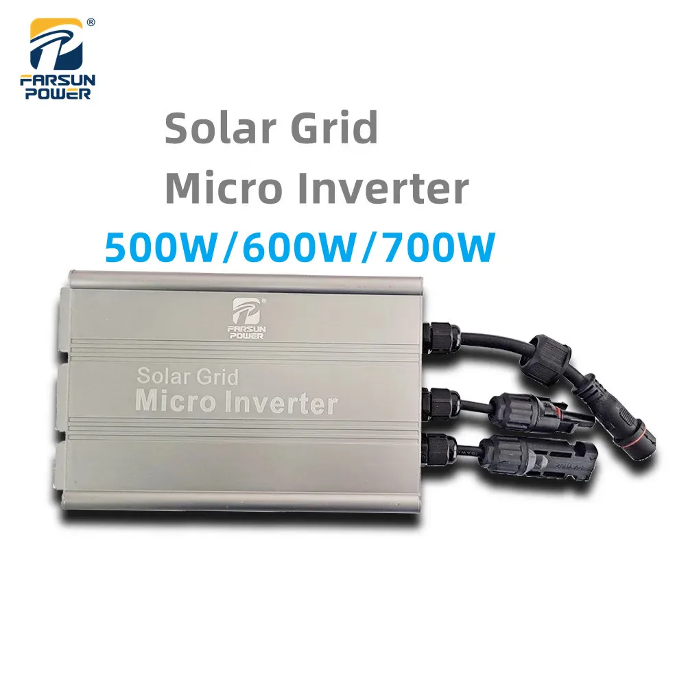 

Solar Grid Tie Small Inverters 50-60Hz MPPT 500W 600W 700W Smart Micro Inverter Home PV System 18-50V DC to AC 120V/230V