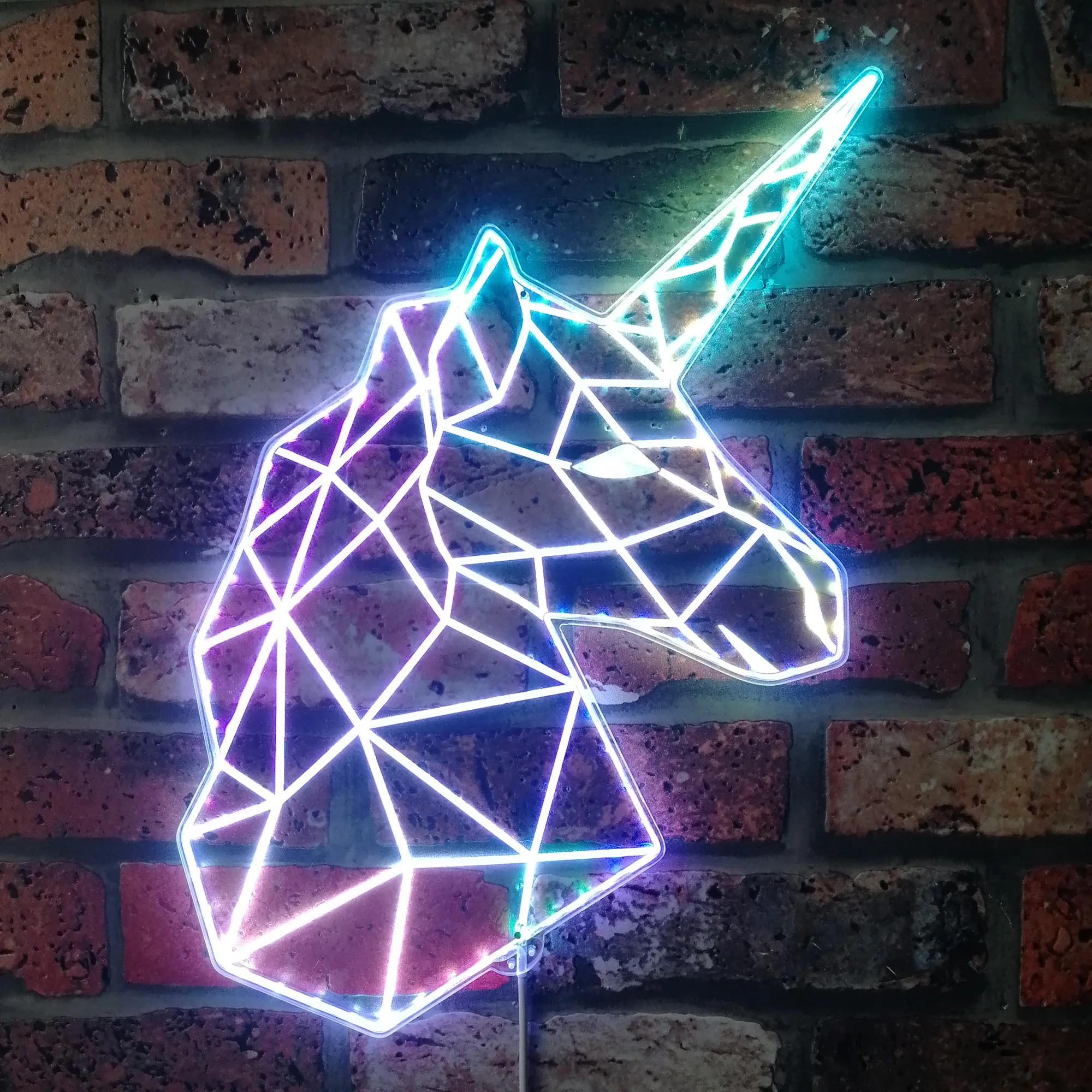Unicorn Geometric RGB Dynamic Glam LED Sign st06-fnd-i0293