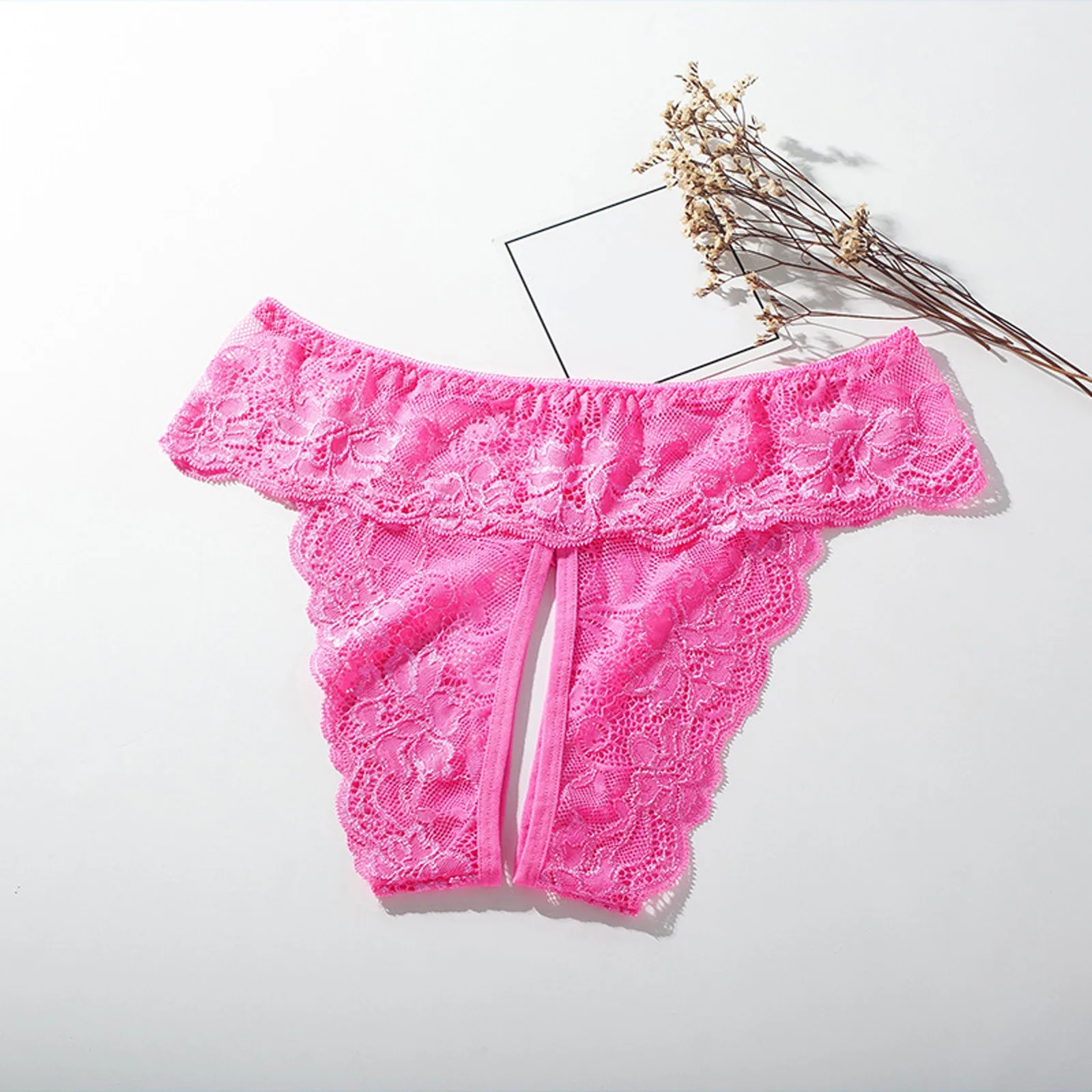 Sexy Cutout Lace Women Panties Open Bottom Thongs Low Rise Cotton Female Underwear Brazilian Bikini Solid Color Briefs 일본여자속옷