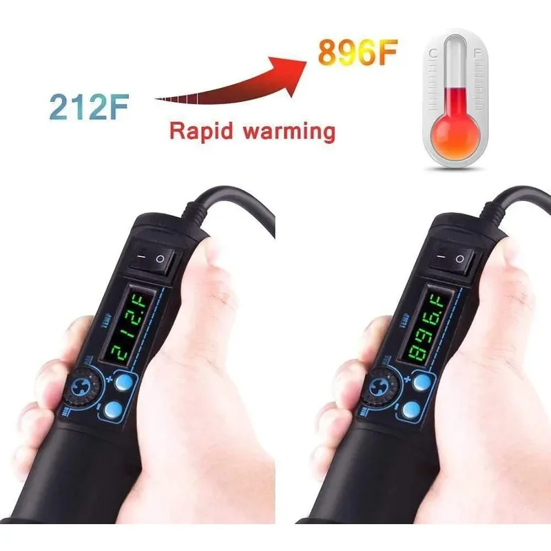 Heat-Gun-Vinyl-Heat-Shrink Rework Station iHGun-1 650W Accuracy Air Force and Temperature Adjustable LED Display