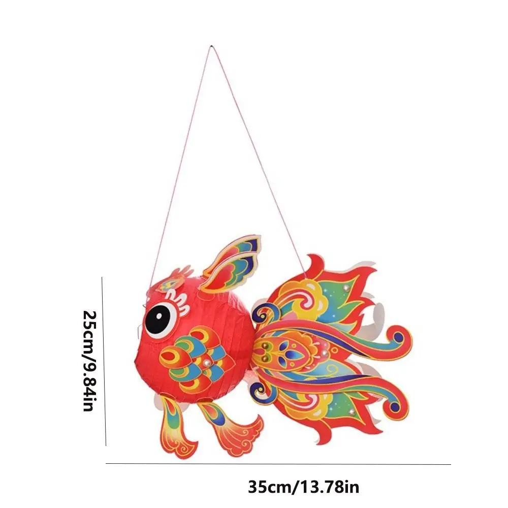 Hand Made Goldfish Lantern Glowing Manual Middle Autumn Festival Lantern DIY Material Bag Blessings Children's Handheld Lantern