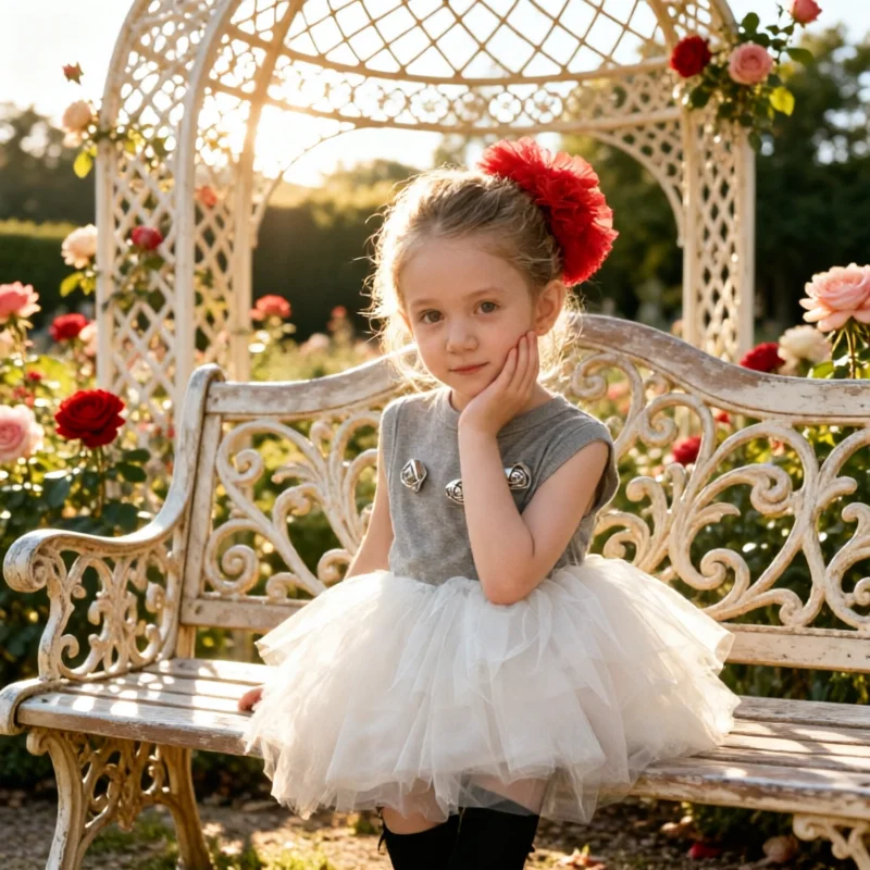 Girls Tulle Tutu Dress Summer Kids Princess Fluffy Layered Dress Baby Girl Birthday Outfit Pageant Party Wedding Formal Gown