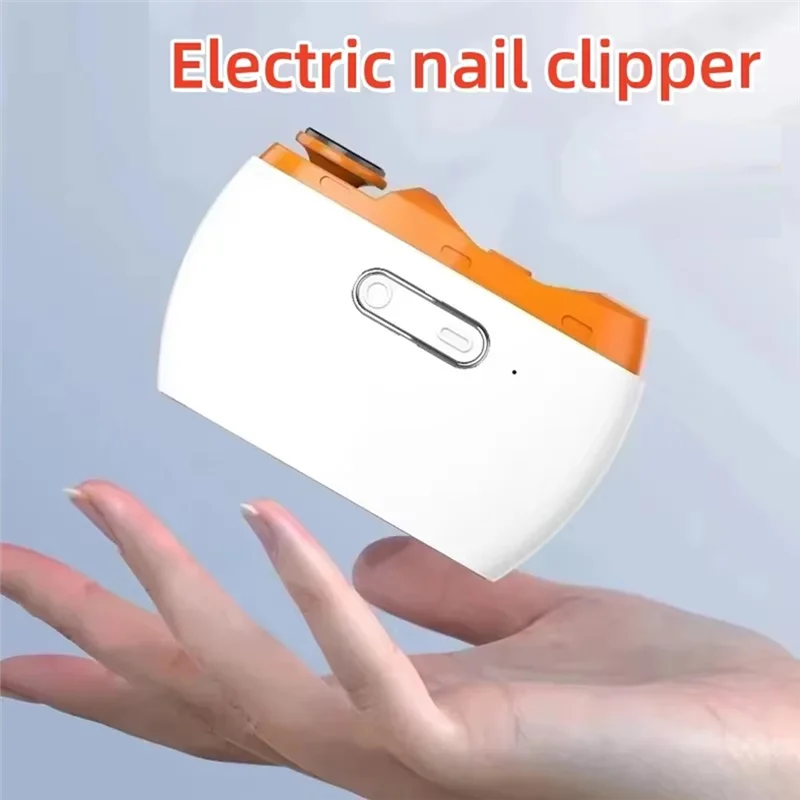 ABZV-Nagelschneider, automatisch, 2-in-1, elektrischer Nagelknipser mit Lichtern, Maniküre-Maschine, tragbarer Polierer, Typ C, wiederaufladbar