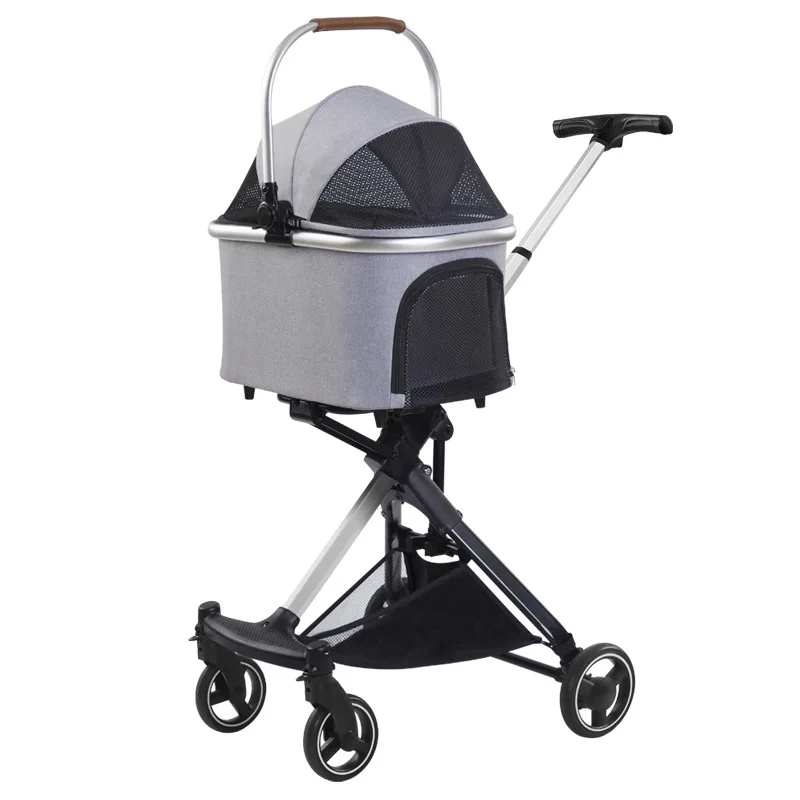 Large 4 Wheels Jogging Detachable Cat Pet Dog Stroller Dog Cat Outdoor Pull Cart Stroller Pet Trolley