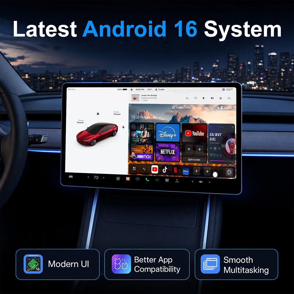 8G+128G Multimedia Android Smart Ai Box Adapter For Tesla Model 3 Y X S Dual Wifi/Bluetooth