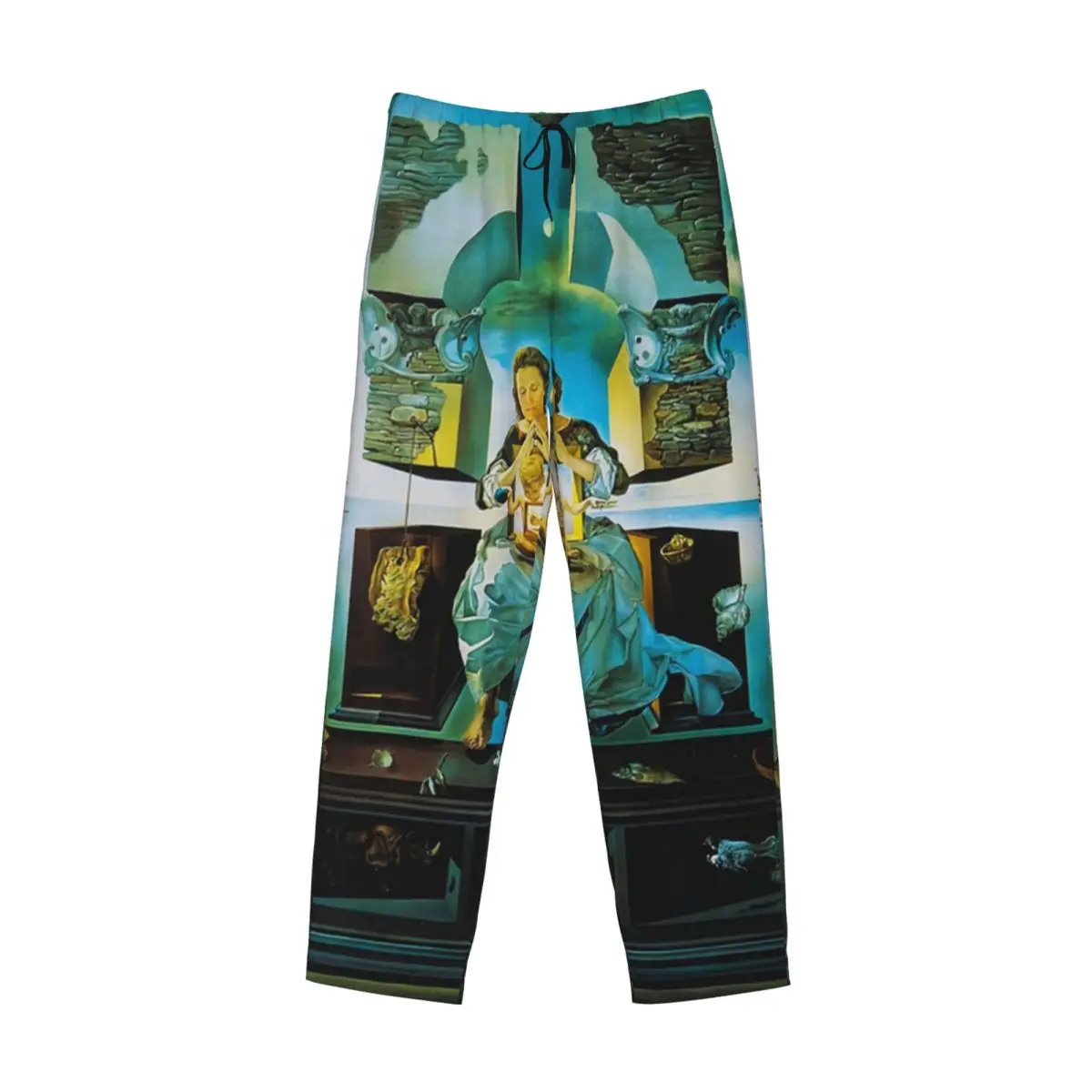 

Custom Salvador Dali Gala Paint Pajama Pants Men Sleepwear Sleep Lounge Bottoms with Pockets