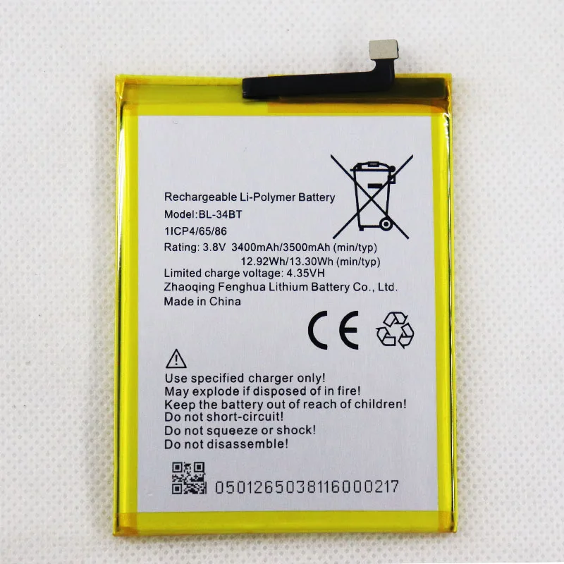 

Mobile Battery 3.8V For Tecno KA7/ Spark 2 BL-34BT 3500mAh Phone Battery