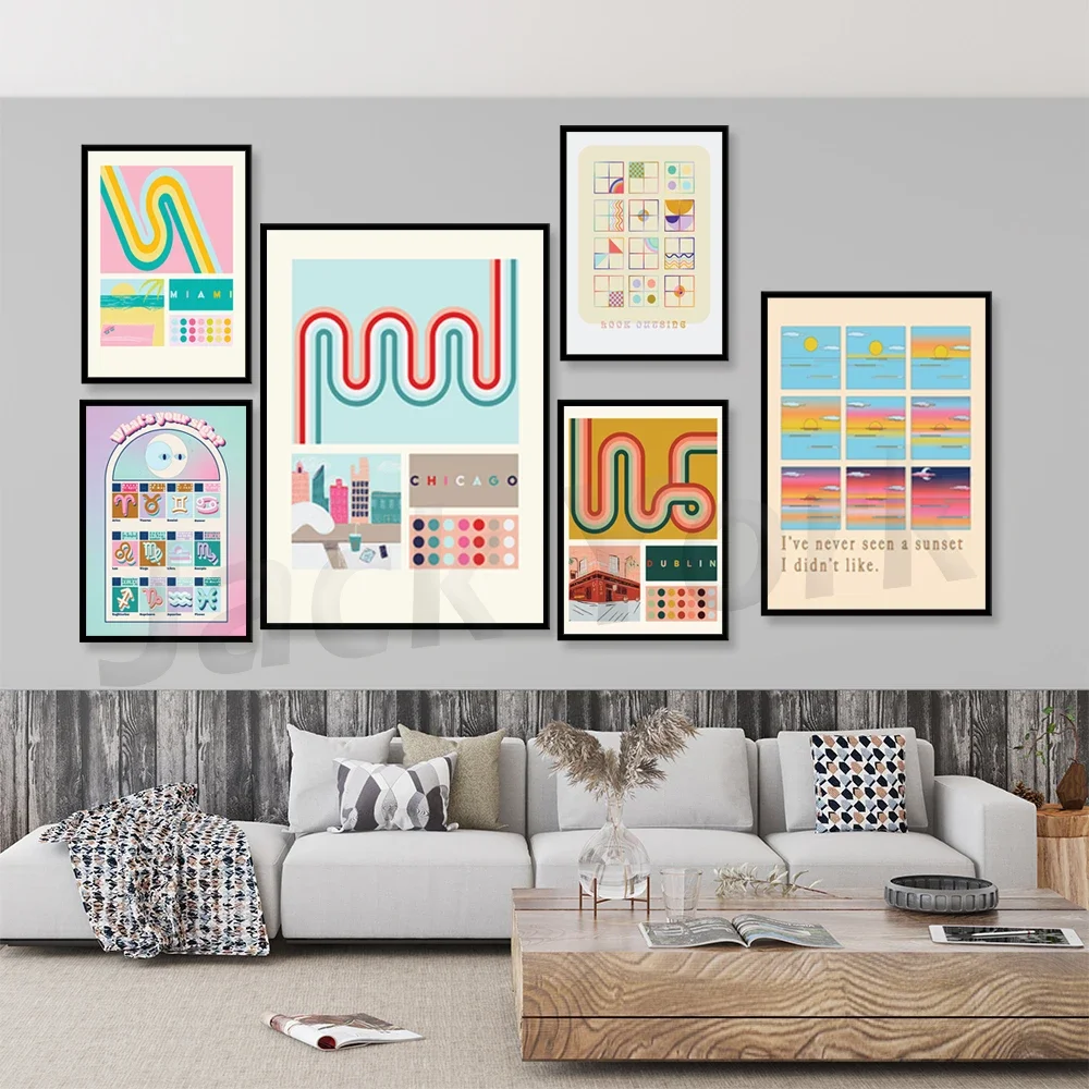 Denver Printable,Ibiza Printable ,Austin Printable,Nashville Printable Wall Art, City Art Poster, Retro Abstract  Poster,