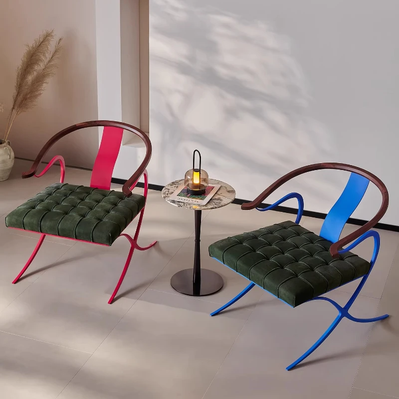 

Full leather leisure chair villa mansion living room bedroom cowhide single sofa chair