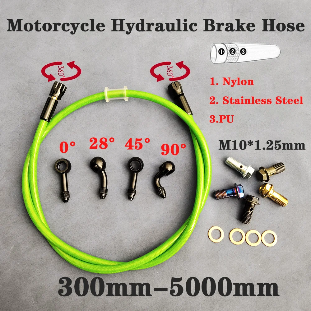 

AN3 Motorcycle Steel Hydraulic Brake Clutch Line Hose Tube With M10 Brake Screw for Dirt Bike ATV Moped Scooter Quad UTV Go Kart