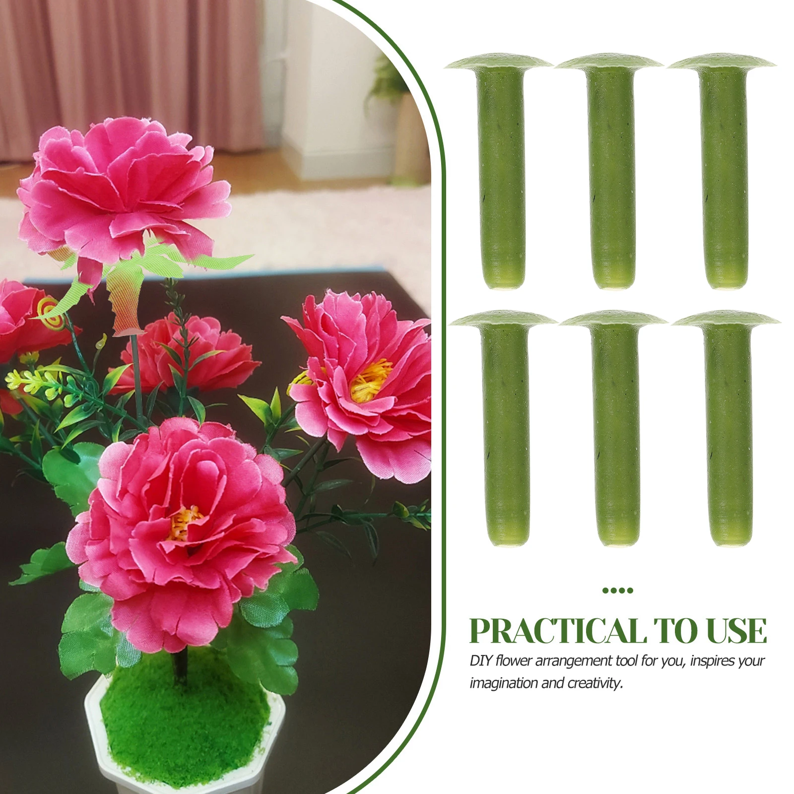 

100 pcs Diy Arrangement Pole Nails Tools Spiral Nail Flower Flower Pole Spiral Nail Peg Fittings Pegs Accessories