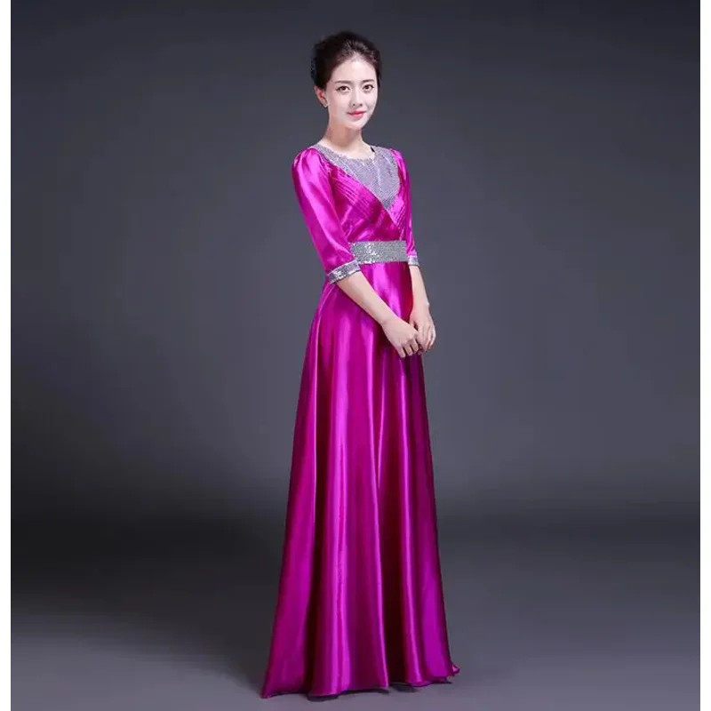 2019 abbigliamento da palcoscenico da ballo da donna abito da servizio choral costumi da coro di mezza età abbigliamento da spettacolo teatrale abito femminile