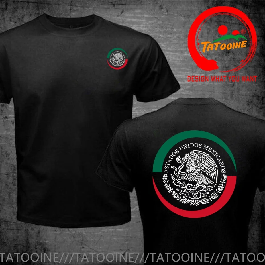 Funny Design Mexico Coat of Arms Mexican Eagle Logo  SRed Doublet Men Fashion Trendy Casual Clothing Stylish Tops Tee Shirt Leis
