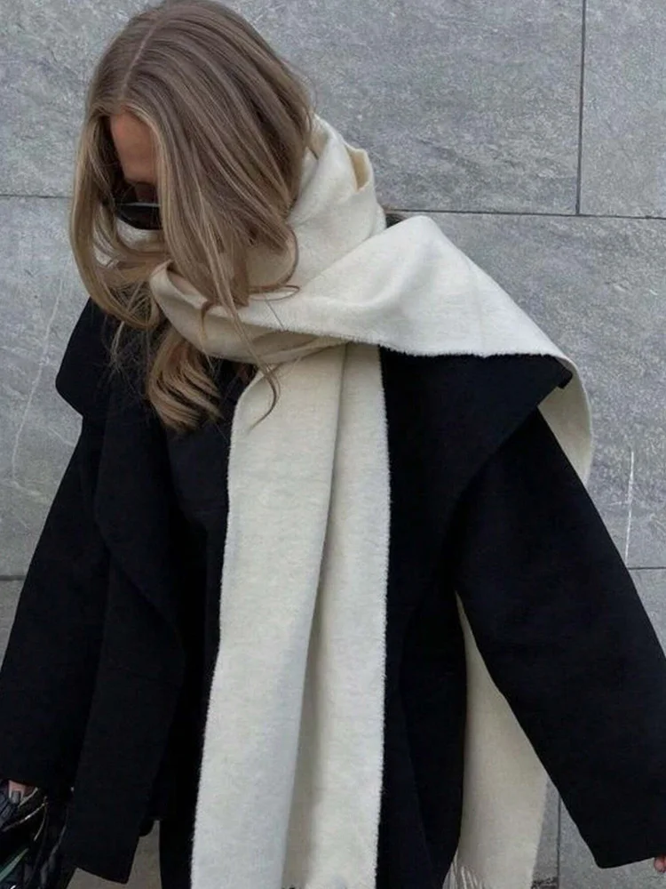 

Роскошный зимний шарф для женщин, кашемировая теплая однотонная шаль из пашмины, женское мягкое элегантное женское пончо Chuncky Bufanda с кисточками Echarpe